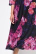 Mesh maxi-jurk, bloemen, V-hals, halve kapmouwen