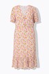 Midikjole, A-linje, minimalt med blomster, volang