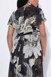Maxi-jurk, riem, V-hals, halflange kapmouwen