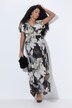 Maxi-jurk, riem, V-hals, halflange kapmouwen