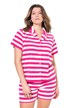 Pyžamo, krátké dvojdílné, oversize, froté, pruhy