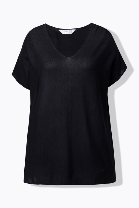 Strikket T-shirt, oversized, åbne kanter