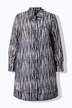 Chemisier long, tissu texturé, manches longues et col chemise