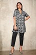 Slinky longshirt, bloemenprint, V-hals, korte mouwen