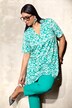 Slinky longshirt, bloemenprint, V-hals, korte mouwen