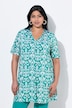 Slinky longshirt, bloemenprint, V-hals, korte mouwen
