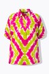 A-line half-sleeve batik pattern blouse