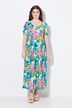 Robe maxi en lin mélangé. Poches. Décolleté rond et manches courtes