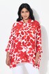 Bluse, blomster, høj søm, skjortekrave, 3/4-ærmer
