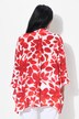 Bluse, blomster, høj søm, skjortekrave, 3/4-ærmer