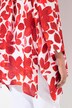 Bluse, blomster, høj søm, skjortekrave, 3/4-ærmer