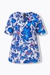 Slinky shirt, bloemen, classic, V-hals, korte mouwen