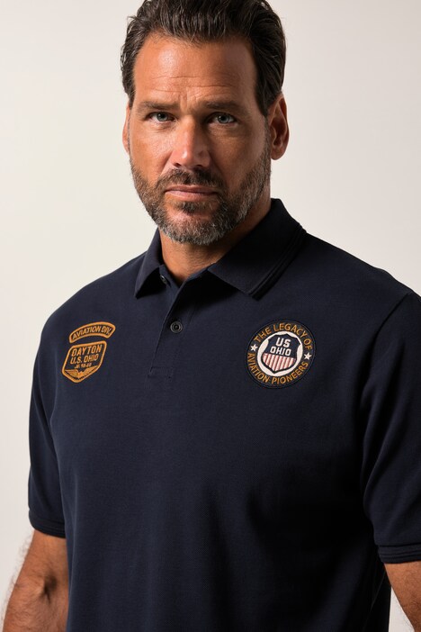 JP1880 Poloshirt, Halbarm, Piqué, Badges, bis 8 XL