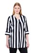 Halenka, pruhy, A střih, výstřih do V, 3/4 rukávy