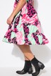 Robe coupe évasée, mélange d'imprimés pelages de félins colorés