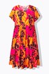 Robe coupe évasée, mélange d'imprimés pelages de félins colorés