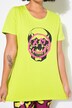 Camiseta, forma en A, calavera/emoticono