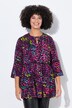 Bluse, A-form, farverigt leopard-print, flæser