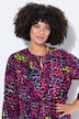 Bluse, A-form, farverigt leopard-print, flæser