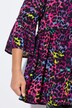 Bluse, A-form, farverigt leopard-print, flæser