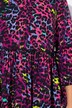 Bluse, A-form, farverigt leopard-print, flæser