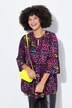 Bluse, A-form, farverigt leopard-print, flæser