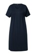 Žerzejové šaty, plisování, A střih, výstřih do V, krátké rukávy