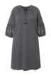 Žerzejové šaty, výšivka, A střih, tunikový výstřih, 3/4 rukávy