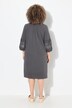 Jersey jurk, borduursel, A-lijn, tuniekhals, 3/4-mouwen