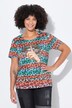 Camiseta, forma en A, beso, leopardo rayas.