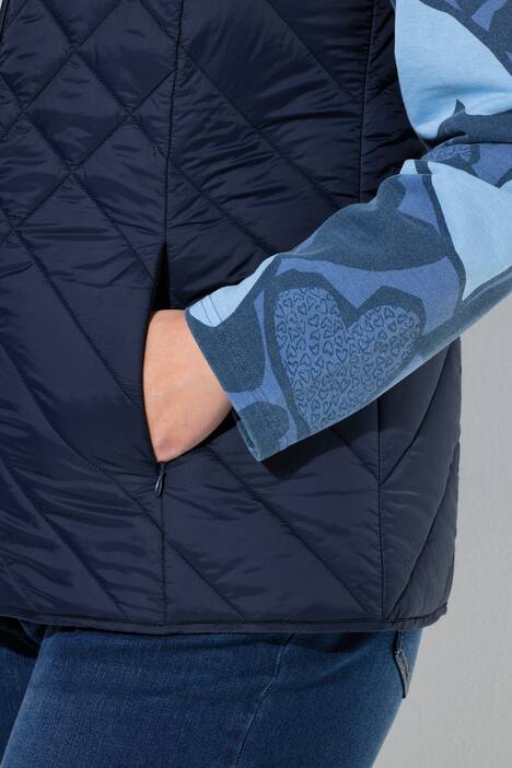 HYPRAR functionele doorgestikte bodywarmer, waterafstotend, opstaande kraag