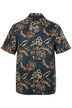 Košile JP1880, lněná směs, krátké rukávy, Cuba límeček, plošný potisk, Cuba střih, do 8XL