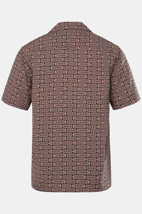 JP1880 viscose overhemd, korte mouw, Cubaanse kraag, all-over print, Cuba-fit, tot 8XL