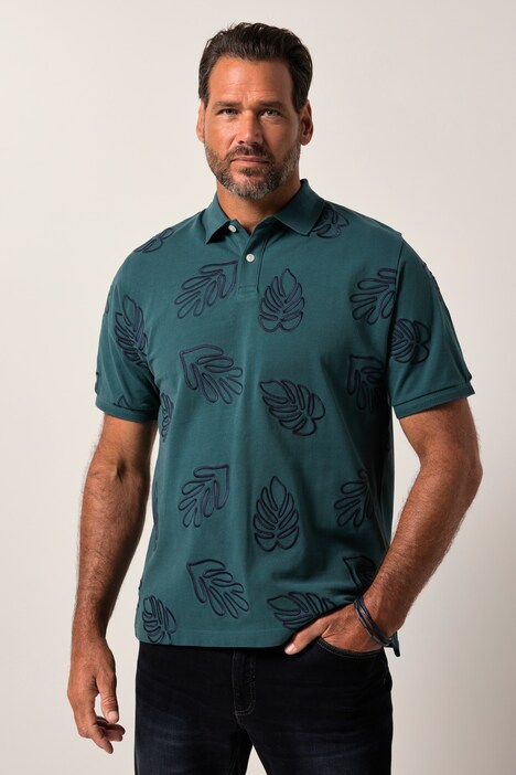 JP1880 poloshirt, korte mouw, piqué, geborduurd motief, tot 8XL