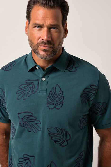 JP1880 poloshirt, korte mouw, piqué, geborduurd motief, tot 8XL