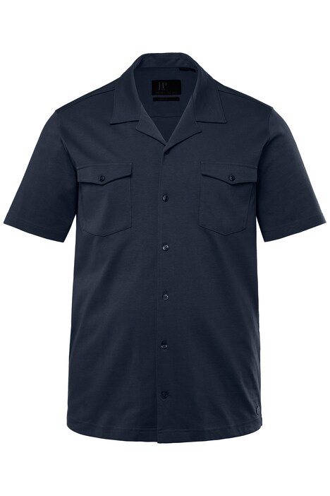 Žerzejová košile JP1880, krátké rukávy, cuba límeček, cuba střih, do 8XL