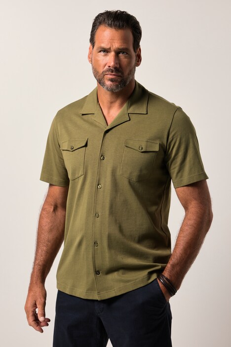 JP1880 Jersey-Hemd, Halbarm, Cuba-Kragen, Cuba-Fit, bis 8 XL