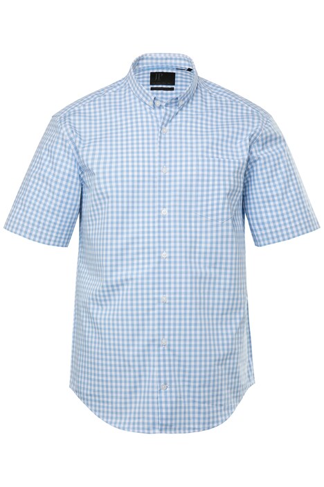 Kostkovaná košile JP1880, kolekce tradiční módy, krátké rukávy, límeček s knoflíky, Modern střih, do 8XL