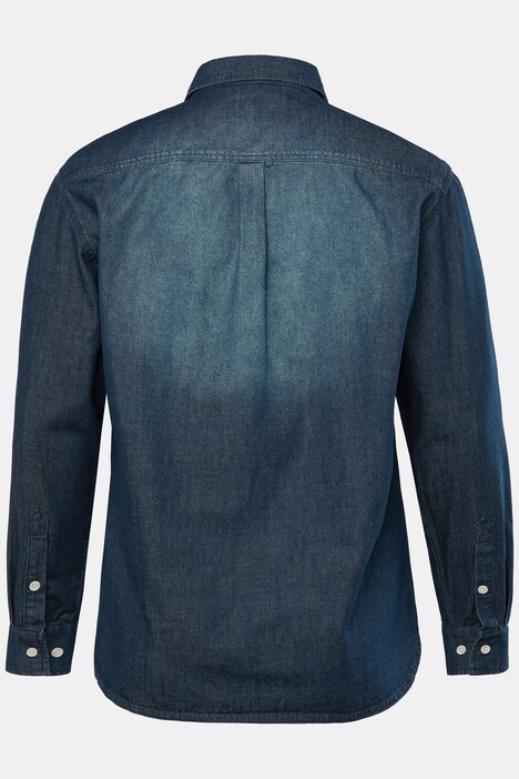 JP1880 denim overhemd, lange mouw, kentkraag, vintage look, modern fit, tot 8XL