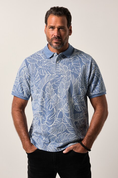 JP1880 Poloshirt, Halbarm, Piqué, Allover Print, bis 8 XL