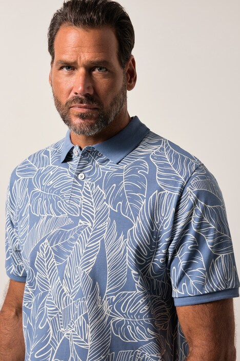 JP1880 Poloshirt, Halbarm, Piqué, Allover Print, bis 8 XL