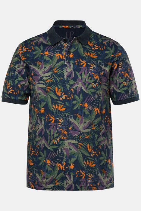 JP1880 Poloshirt, Halbarm, Piqué, floraler Print, bis 8 XL