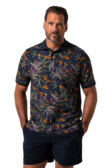 Polokošile JP1880, krátké rukávy, piké, květovaný potisk, do 8XL