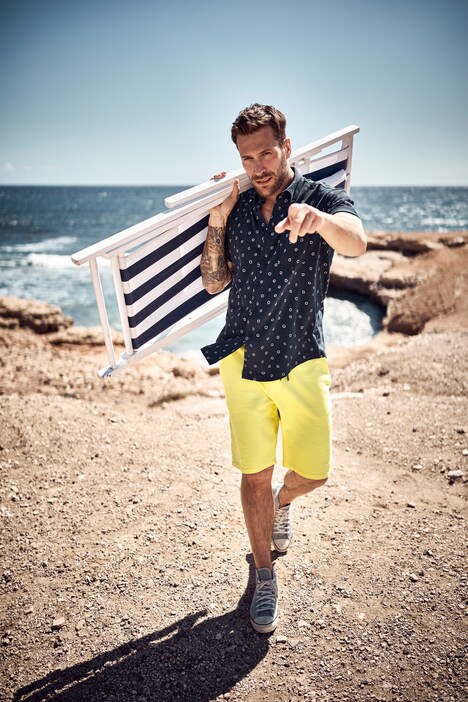 JP1880 piqué overhemd, korte mouw, buttondown-kraag, modern fit, tot 8XL