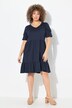 Epaulette Short Sleeve Jersey Dress