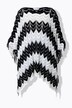 Poncho, overdimensjonert, taggete strikk med glitter