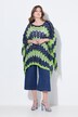 Poncho, overdimensjonert, taggete strikk med glitter