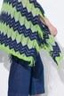 Poncho, overdimensjonert, taggete strikk med glitter