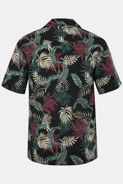 JP1880 viscose overhemd, korte mouwen, Cubaanse kraag, all-over print, Cuba-Fit, tot 8XL