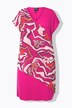 Jersey jurk, chiffon overgooier, V-hals, korte mouwen